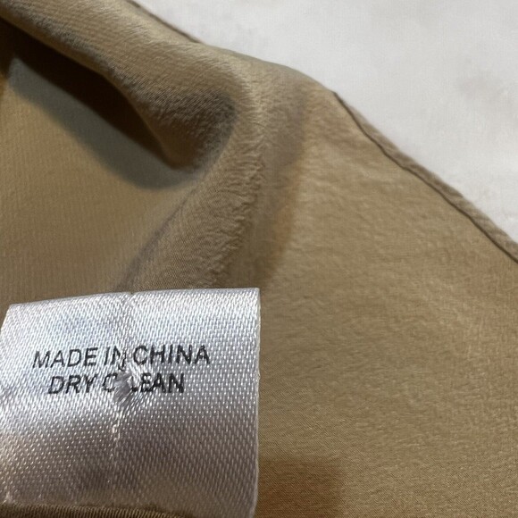 Greylin Melinda Silk Color Block Dress Green Tan Women’s M - Picture 8 of 12